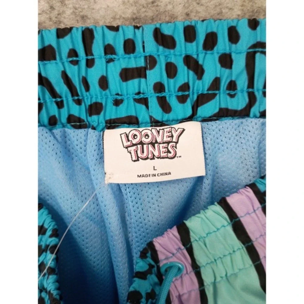 Looney Tunes Mens L Bugs Bunny Graphic Windbreaker Track Pants Joggers NWT 90s - Picture 10 of 14